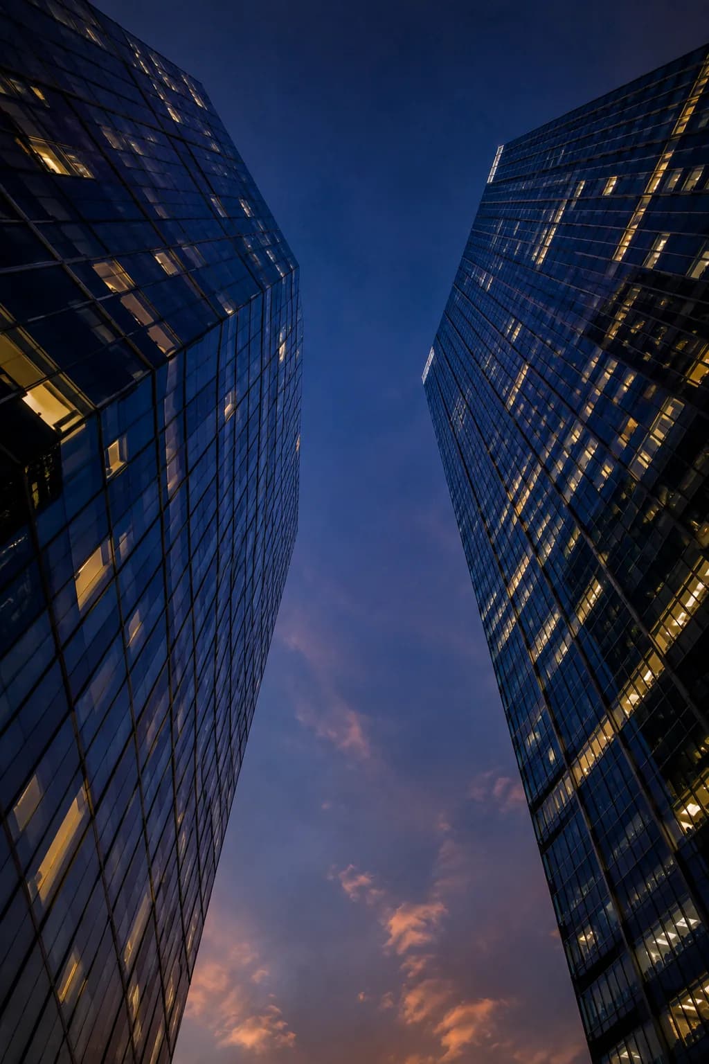 A construction project at dusk